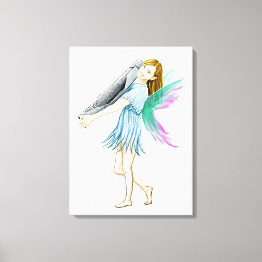 ホワイト樺の木ツリー運フェアリーの樹皮 キャンバスプリント (正面)