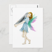 ホワイト樺の木ツリー運フェアリーの樹皮 ポストカード (正面/裏面)