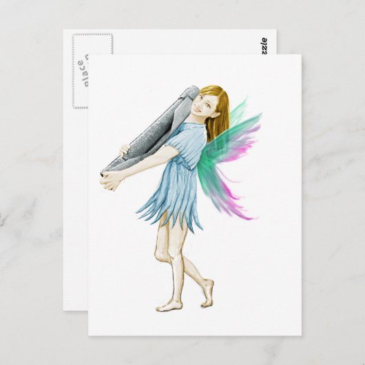 ホワイト樺の木ツリー運フェアリーの樹皮 ポストカード (正面/裏面)