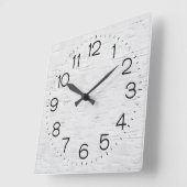 ホワイト樺の木ツリー スクエア壁時計 (傾斜)