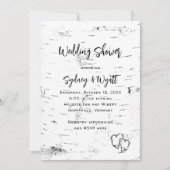 ホワイト樺の木バークウェディングシャワー招待状 招待状 (正面)