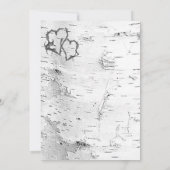 ホワイト樺の木バークウェディングシャワー招待状 招待状 (裏面)