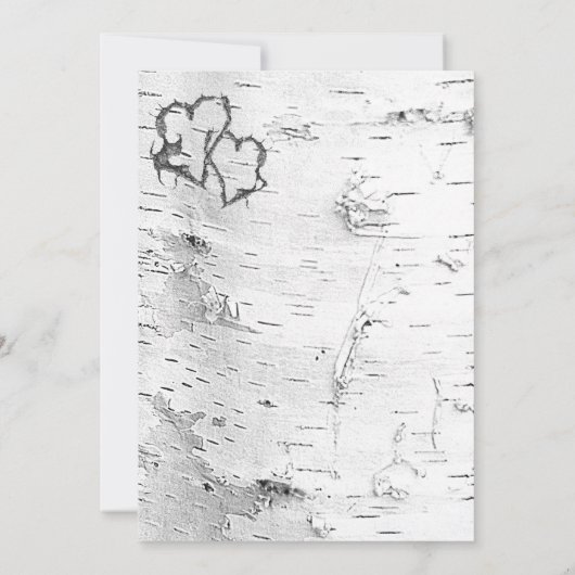 ホワイト樺の木バークウェディングシャワー招待状 招待状 (裏面)