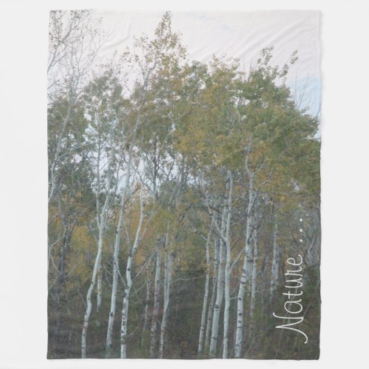 ホワイト樺の木バークツリーフリースブランケット フリースブランケット (正面)