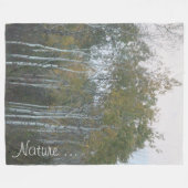 ホワイト樺の木バークツリーフリースブランケット フリースブランケット (正面(横))