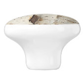 ホワイト樺の木バーク素朴カントリー セラミックノブ (側面)