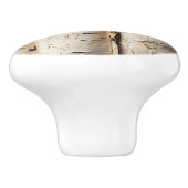 ホワイト樺の木バーク素朴カントリー セラミックノブ (側面)