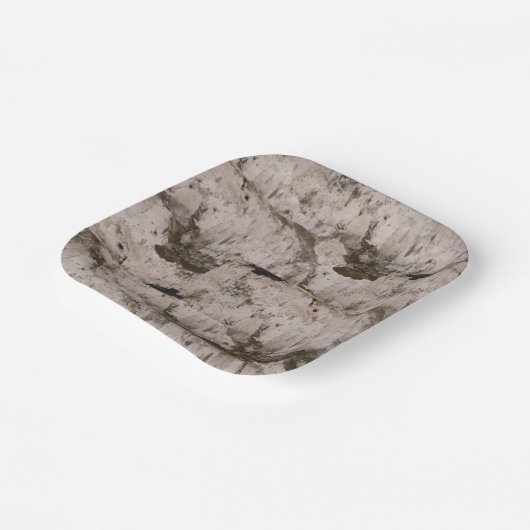 ホワイト樺の木樹皮 ペーパープレート (傾斜あり)