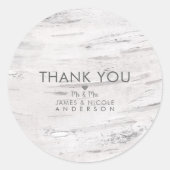 ホワイト樺の木素朴ウッドカントリーの結婚式 ラウンドシール (正面)