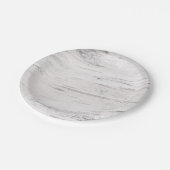 ホワイト樺の木素朴ウッドカントリー結婚バーンズ ペーパープレート (アングル)