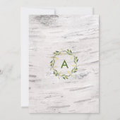 ホワイト樺の木素朴ウッドカントリー結婚リース 招待状 (裏面)