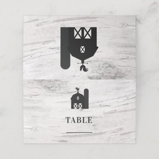 ホワイト樺の木素朴カントリーファームハウスディアー〔雄ジカの〕枝角 プレイスカード (外部開封)