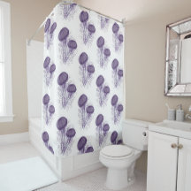 ホワイト水彩パープルクラゲのスプラッシュアート