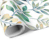 ホワイト水彩画包み紙 ラッピングペーパー (ロールコーナー)