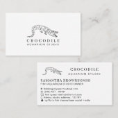 ホワイト水族館ワニ・クロコダイル 名刺 (正面/裏面)