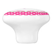 ホワイト水玉模様とピンクフローラ セラミックノブ (側面)