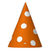 ホワイト水玉模様オンオレンジパーティーハット パーティーハット (左)