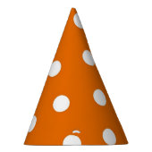 ホワイト水玉模様オンオレンジパーティーハット パーティーハット (右)