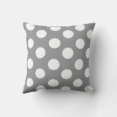 ホワイト水玉模様オングレー装飾用クッションルームアクセント クッション (裏面)