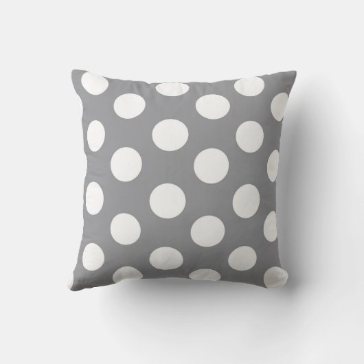 ホワイト水玉模様オングレー装飾用クッションルームアクセント クッション (裏面)