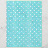 ホワイト水玉模様オンターコイズスクラップブック紙 (正面)