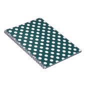 ホワイト水玉模様オンティール(緑がかった色) ノートブック (右側)