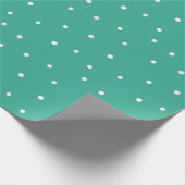ホワイト水玉模様オンティール（緑がかった色） ラッピングペーパー (角)