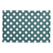 ホワイト水玉模様オンティール(緑がかった色) 枕カバー (裏面)