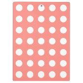 ホワイト水玉模様オンピーチ クリップボード (裏面)