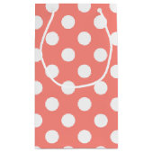 ホワイト水玉模様オンピーチ スモールペーパーバッグ (裏面)