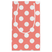 ホワイト水玉模様オンピーチ スモールペーパーバッグ (正面)