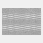 ホワイト水玉模様オンフェイクグ素朴レークラフト ラッピングペーパーシート (正面)