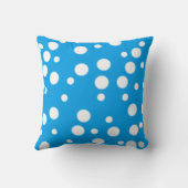 ホワイト水玉模様オンブルーリバーシブル枕 クッション (裏面)