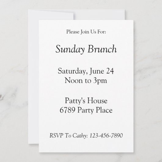 ホワイト水玉模様オンブルー招待状テンプレート 招待状 (裏面)