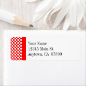 ホワイト水玉模様オンレッドカスタム住所 シール (インサイチュ)