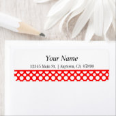 ホワイト水玉模様オンレッド差出人住所ラベル ラベル (インサイチュ)