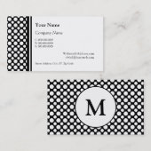 ホワイト水玉模様カスタムイニシャル名刺 名刺 (正面/裏面)