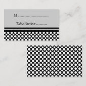 ホワイト水玉模様カスタムテーブルカード プレイスカード (正面/裏面)