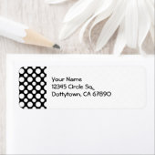 ホワイト水玉模様カスタム差出人住所ラベル ラベル (インサイチュ)