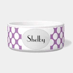 ホワイト水玉模様セラミックドッグフードボウル – HAMbWG ボウル