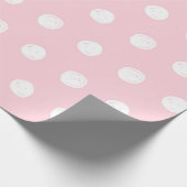ホワイト水玉模様&ピンク背景バレンタインデー ラッピングペーパー (角)