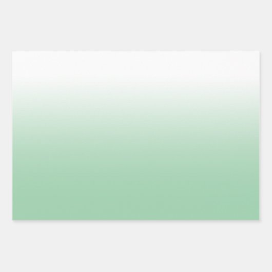 ホワイト淡い色のイエローピンクとミントグリーンのミッグラデーションクス ラッピングペーパーシート (正面)