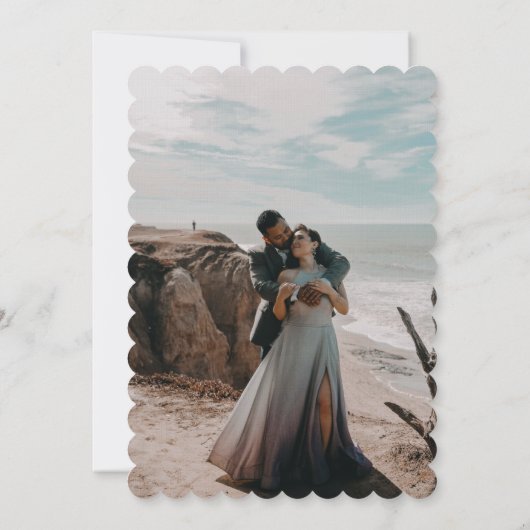 ホワイト牡丹が日付を保存 セーブザデート (裏面)