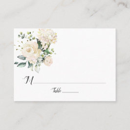 ホワイト牡丹とバラフラット座席表 プレイスカード