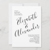 ホワイト牡丹とバラ結婚フローラ 招待状 (正面)