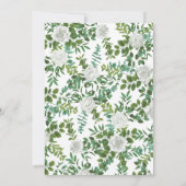 ホワイト牡丹とバラ結婚フローラ 招待状 (裏面)