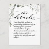 ホワイト牡丹の結婚詳細エンクロージャカード エンクロージャーカード (正面)