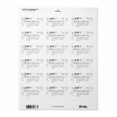 ホワイト牡丹の緑のリターンズ結婚差出人住所 ラベル (フルシート)