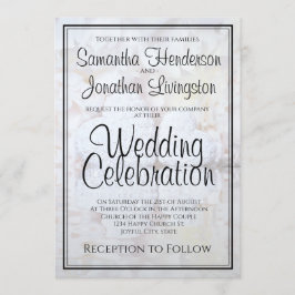 ホワイト牡丹の花とハートの反射結婚効果 招待状