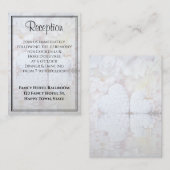 ホワイト牡丹の花とハートウェディングレセプション エンクロージャーカード (正面/裏面)